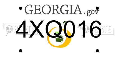 4XQ016 Georgia License Plate