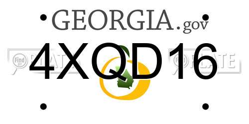 4XQD16 Georgia License Plate