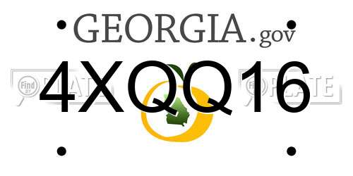 4XQQ16 Georgia License Plate
