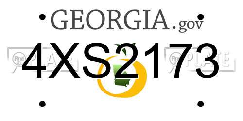 4XS2173 Georgia License Plate