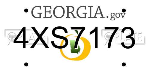 4XS7173 Georgia License Plate
