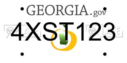 4XST123 Georgia License Plate