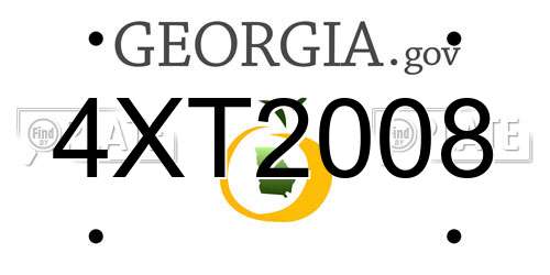 4XT2008 Georgia License Plate