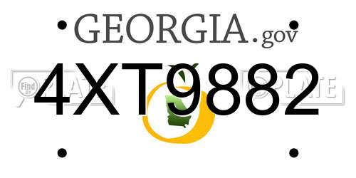 4XT9882 Georgia License Plate