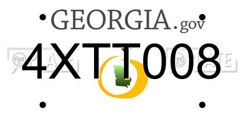 4XTT008 Georgia License Plate