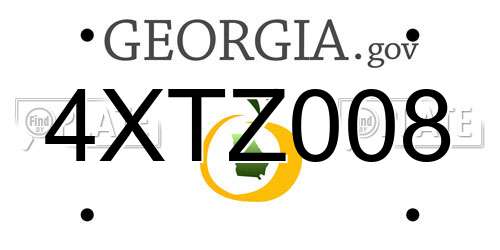 4XTZ008 Georgia License Plate