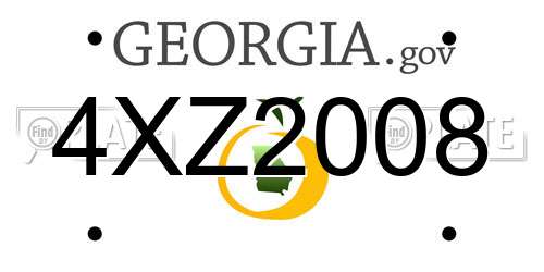 4XZ2008 Georgia License Plate