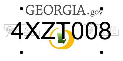 4XZT008 Georgia License Plate