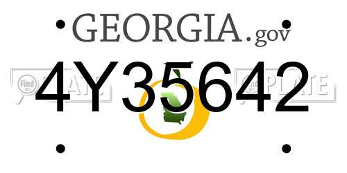 4Y35642 Georgia License Plate