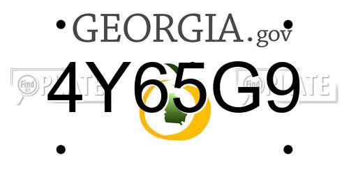 4Y65G9 Georgia License Plate