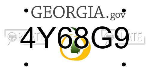 4Y68G9 Georgia License Plate