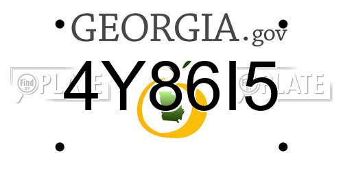 4Y86I5 Georgia License Plate