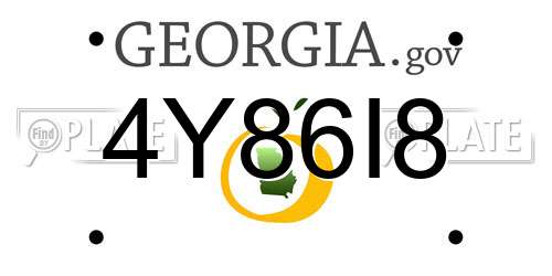 4Y86I8 Georgia License Plate