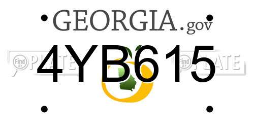 4YB615 Georgia License Plate