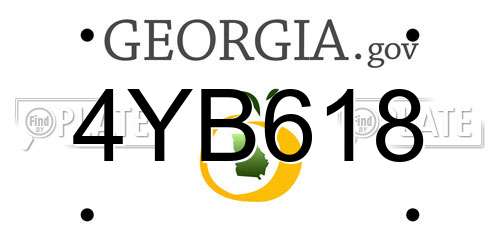 4YB618 Georgia License Plate
