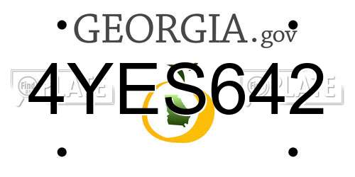 4YES642 Georgia License Plate