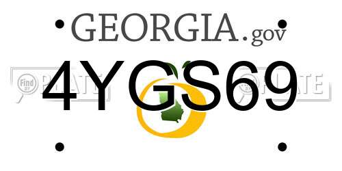 4YGS69 Georgia License Plate