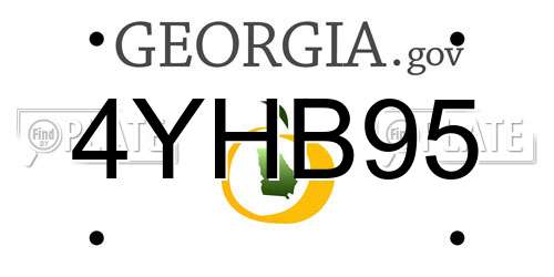 4YHB95 Georgia License Plate