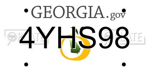 4YHS98 Georgia License Plate