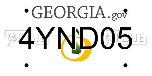 4YND05 Georgia License Plate