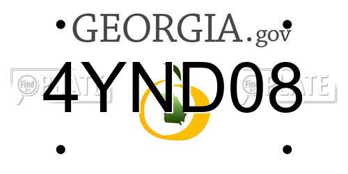 4YND08 Georgia License Plate