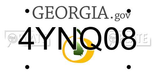 4YNQ08 Georgia License Plate