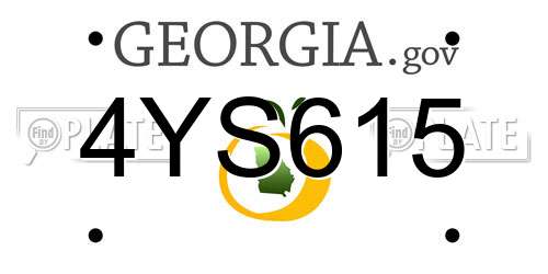 4YS615 Georgia License Plate