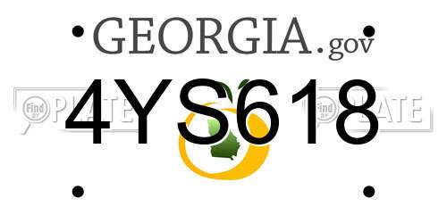 4YS618 Georgia License Plate