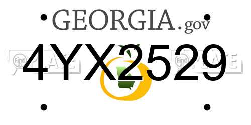 4YX2529 Georgia License Plate