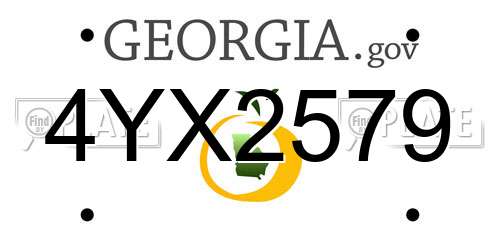 4YX2579 Georgia License Plate