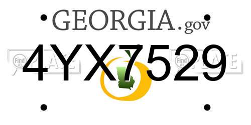 4YX7529 Georgia License Plate