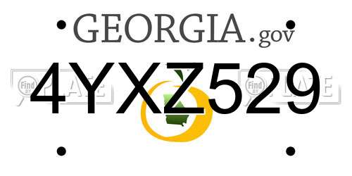 4YXZ529 Georgia License Plate