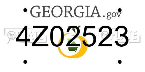 4Z02523 Georgia License Plate