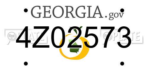 4Z02573 Georgia License Plate