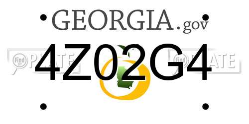 4Z02G4 Georgia License Plate