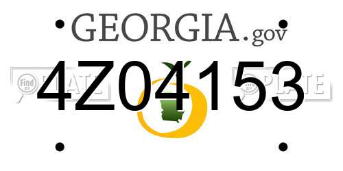 4Z04153 Georgia License Plate