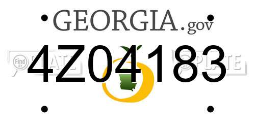 4Z04183 Georgia License Plate