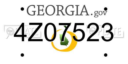 4Z07523 Georgia License Plate