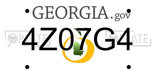 4Z07G4 Georgia License Plate