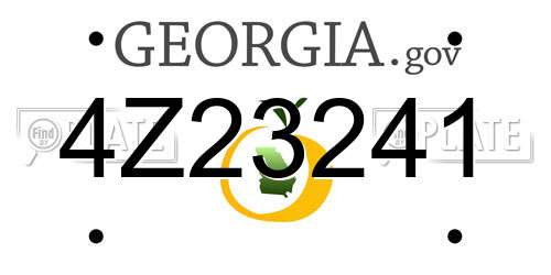 4Z23241 Georgia License Plate