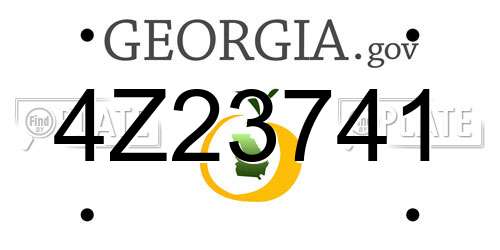 4Z23741 Georgia License Plate
