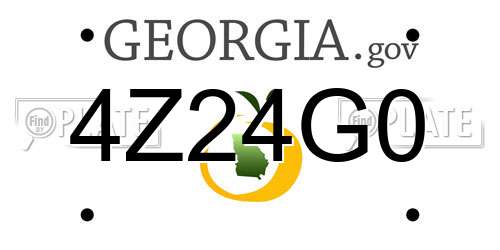 4Z24G0 Georgia License Plate