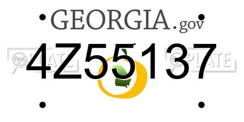 4Z55137 Georgia License Plate
