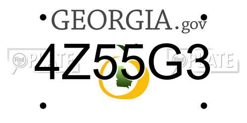 4Z55G3 Georgia License Plate