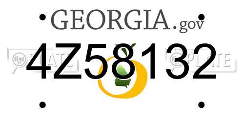 4Z58132 Georgia License Plate