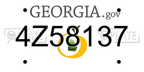 4Z58137 Georgia License Plate