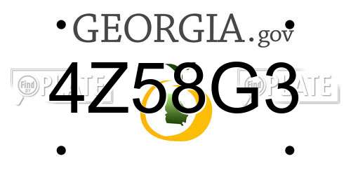 4Z58G3 Georgia License Plate