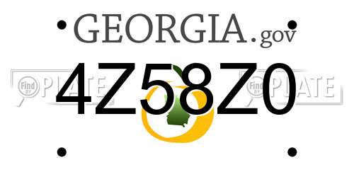 4Z58Z0 Georgia License Plate
