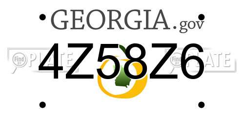 4Z58Z6 Georgia License Plate