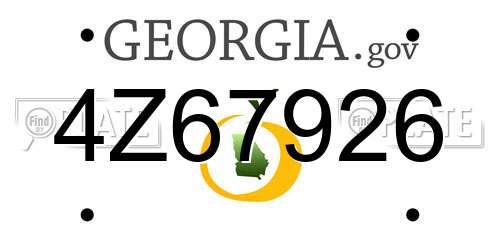 4Z67926 Georgia License Plate
